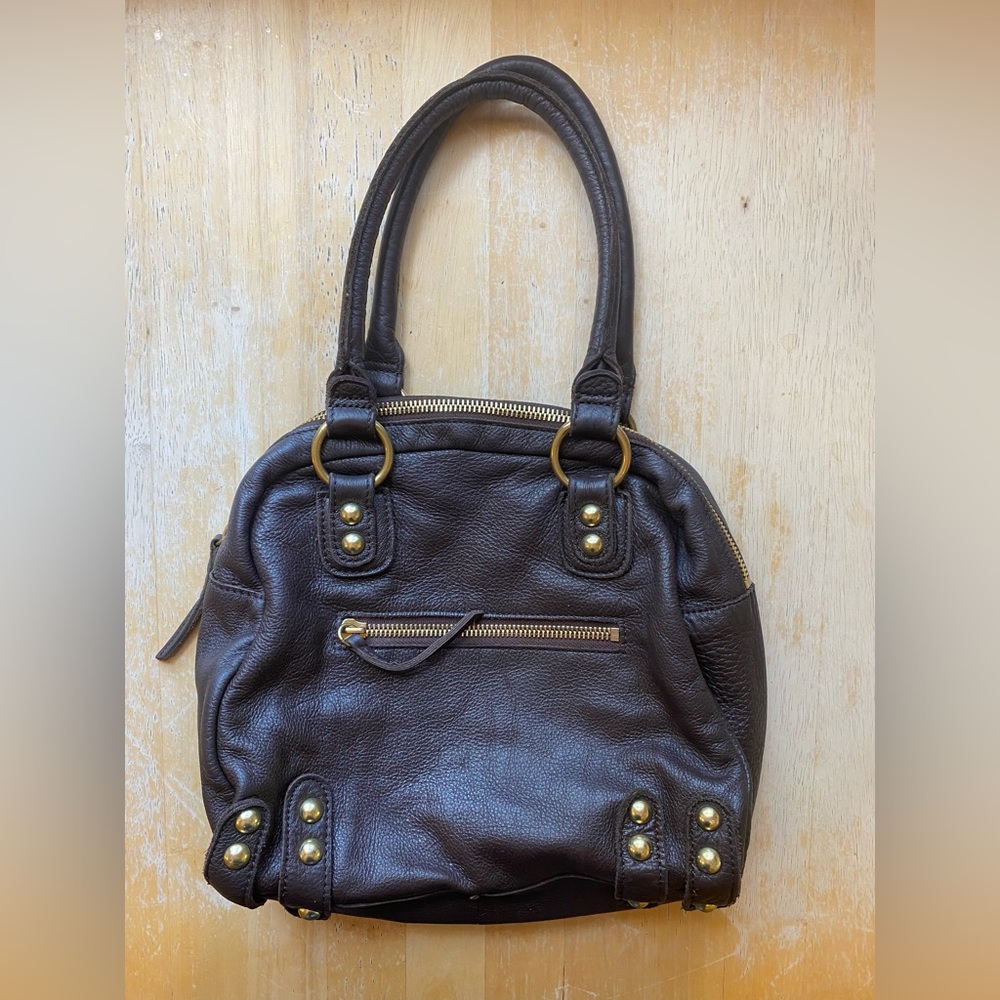 Linea Pelle Brown Leather Dylan Speedy Satchel